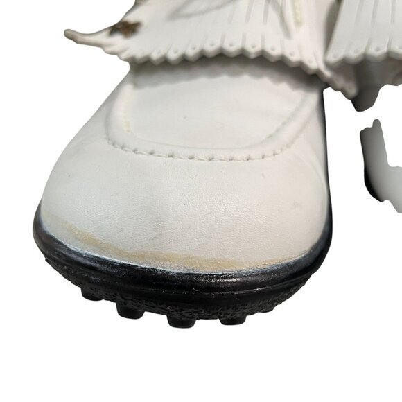 Vintage Ray‎ Floyd Golf Shoes White Leather Fringe Classic Retro Gorpcore 80s main image 5